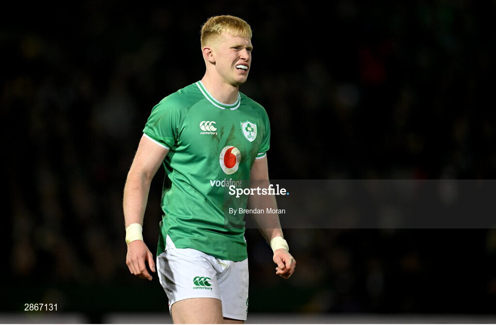 6 July 2024; Jamie Osborne of Ireland during the first test between South Africa and Ireland at Loftus Versfeld Stadium in Pretoria, South Africa. Photo by Brendan Moran/Sportsfile