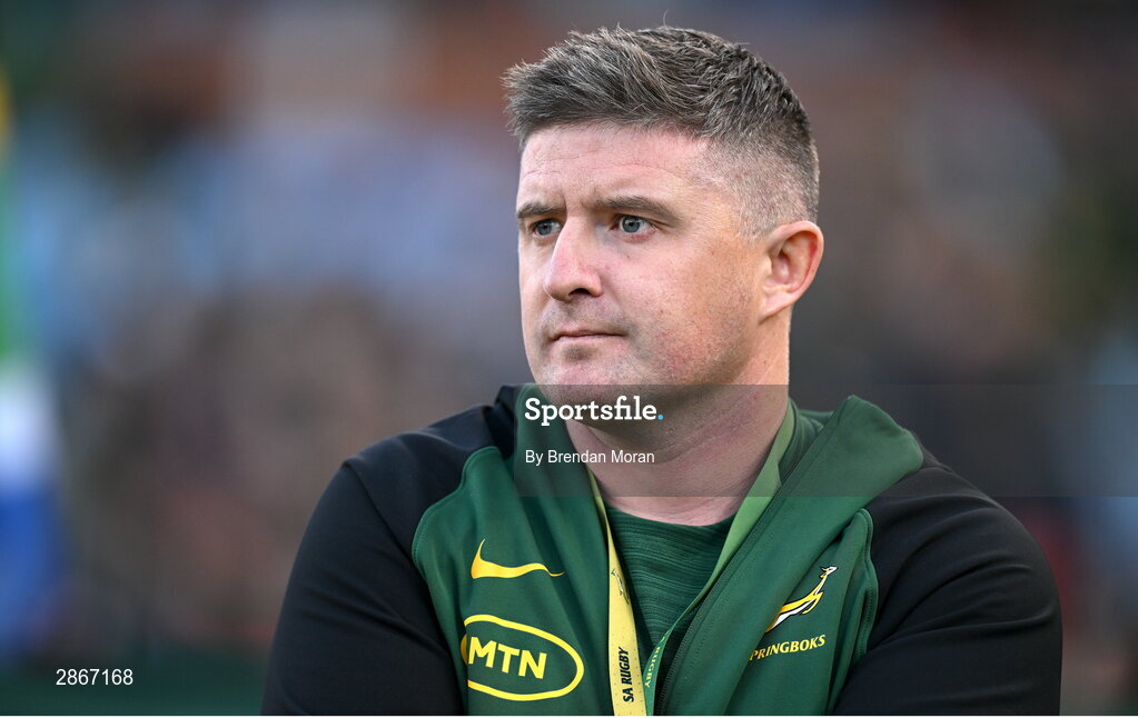 6 July 2024; South Africa performance analyst Paddy Sullivan before the first test between South Africa and Ireland at Loftus Versfeld Stadium in Pretoria, South Africa. Photo by Brendan Moran/Sportsfile