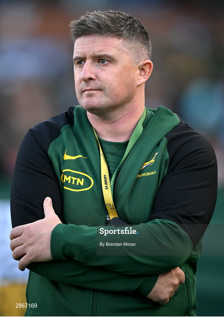 6 July 2024; South Africa performance analyst Paddy Sullivan before the first test between South Africa and Ireland at Loftus Versfeld Stadium in Pretoria, South Africa. Photo by Brendan Moran/Sportsfile