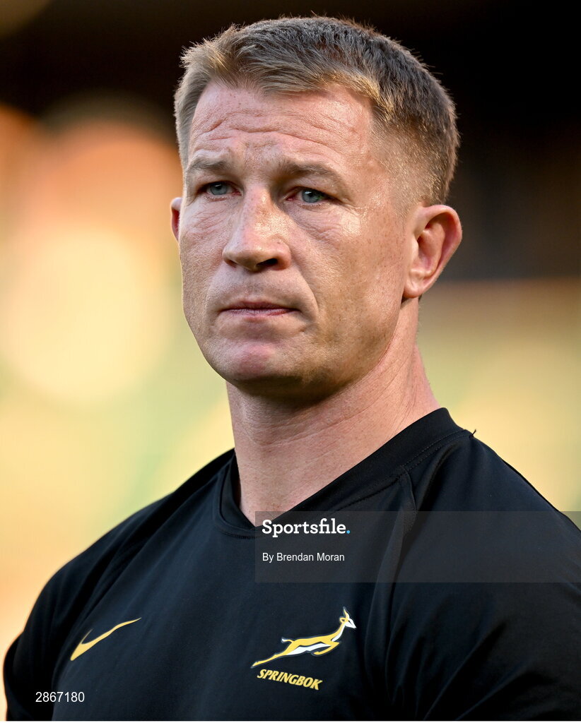 6 July 2024; South Africa defence coach Jerry Flannery before the first test between South Africa and Ireland at Loftus Versfeld Stadium in Pretoria, South Africa. Photo by Brendan Moran/Sportsfile