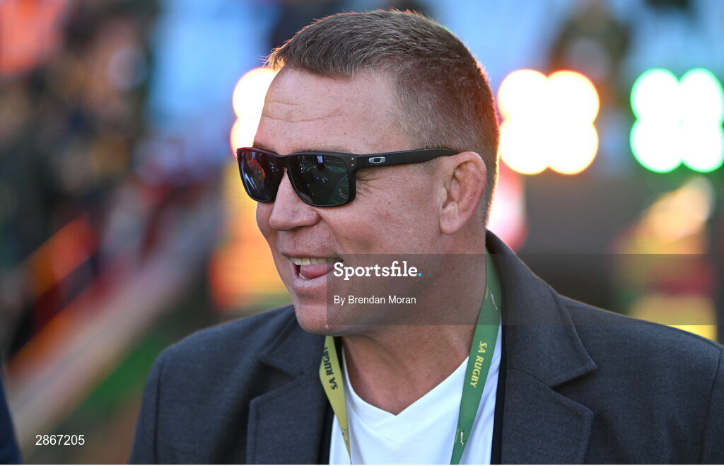 6 July 2024; Former South African player John Smit before the first test between South Africa and Ireland at Loftus Versfeld Stadium in Pretoria, South Africa. Photo by Brendan Moran/Sportsfile