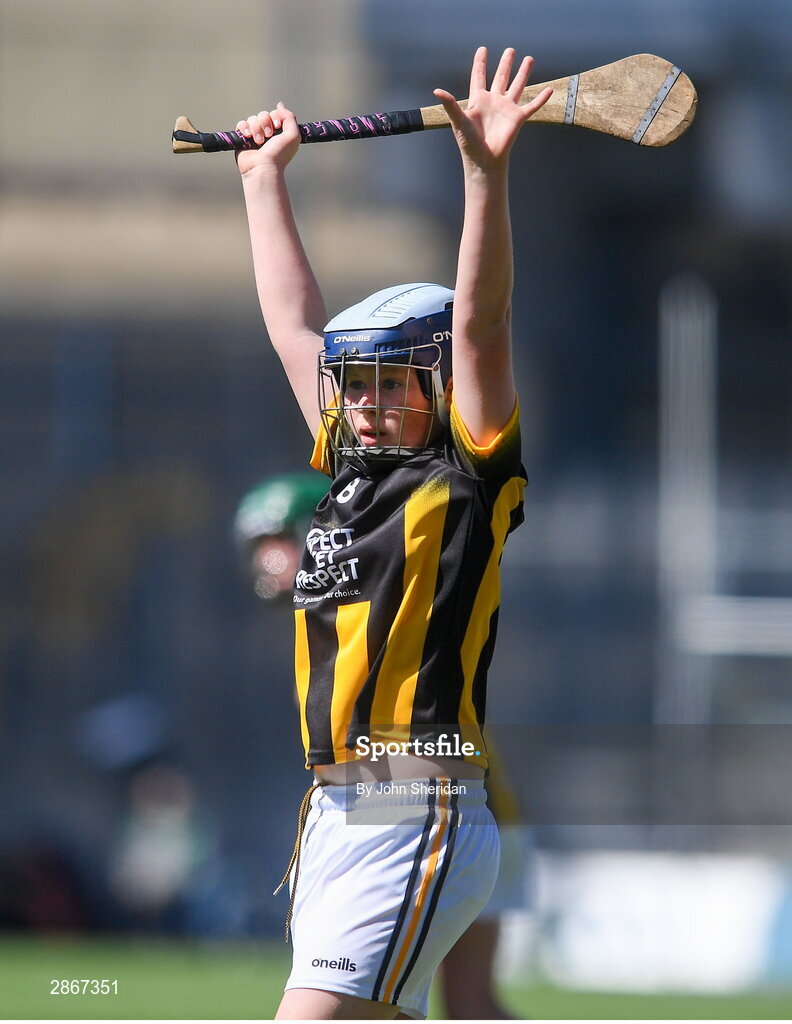 6 July 2024; Conor Spollen, Stonepark NS, Stonepark, Longford, representing Kilkenny during the GAA INTO Cumann na mBunscol Respect Exhibition Go Games at the GAA Hurling All-Ireland Senior Championship semi-final match between Kilkenny and Clare at Croke Park in Dublin. Photo by John Sheridan/Sportsfile