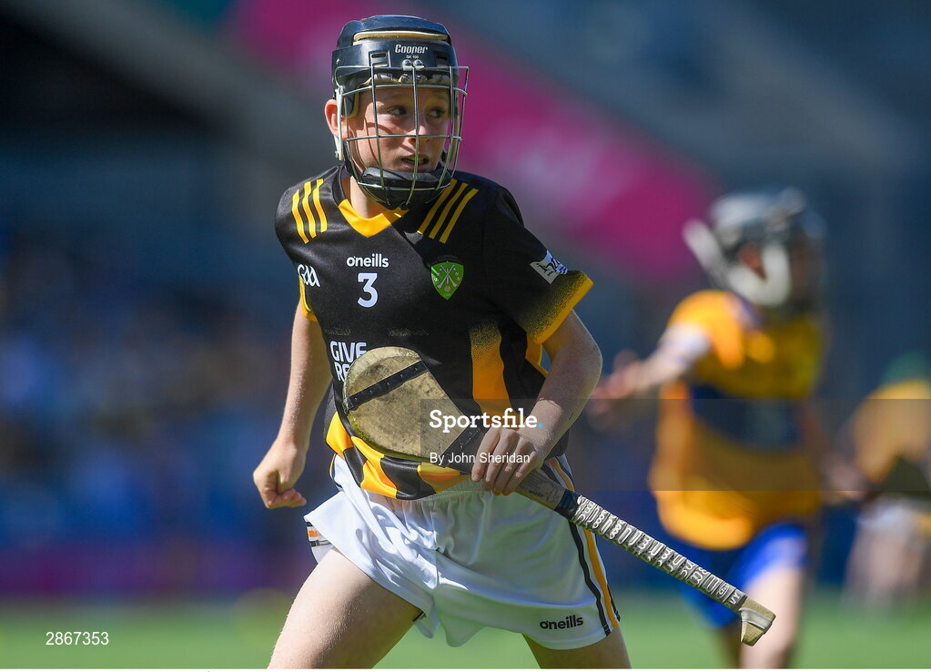 6 July 2024; Cionnaodh Murphy, Scoil San Treasa, Áth Cliath, representing Kilkenny during the GAA INTO Cumann na mBunscol Respect Exhibition Go Games at the GAA Hurling All-Ireland Senior Championship semi-final match between Kilkenny and Clare at Croke Park in Dublin. Photo by John Sheridan/Sportsfile
