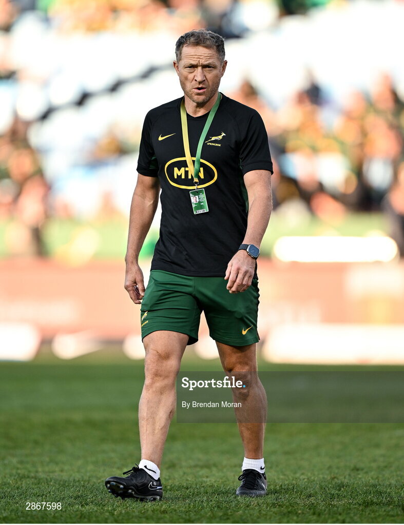 6 July 2024; South Africa attack coach Tony Brown before the first test between South Africa and Ireland at Loftus Versfeld Stadium in Pretoria, South Africa. Photo by Brendan Moran/Sportsfile