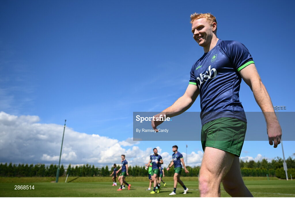 8 July 2024; Gavin Mullin during the Team Ireland Paris 2024 team training for Rugby Sevens ahead of the Paris 2024 Olympic Games at the IRFU Outdoor Pitch on the Sport Ireland Campus in Dublin. Photo by Ramsey Cardy/Sportsfile