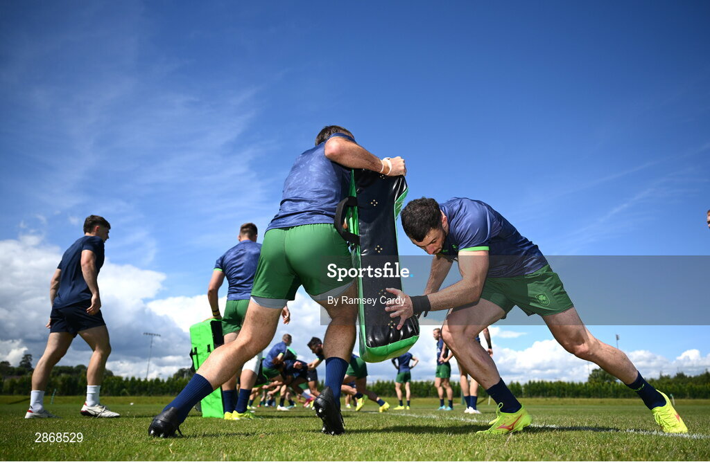 8 July 2024; Andrew Smith during the Team Ireland Paris 2024 team training for Rugby Sevens ahead of the Paris 2024 Olympic Games at the IRFU Outdoor Pitch on the Sport Ireland Campus in Dublin. Photo by Ramsey Cardy/Sportsfile