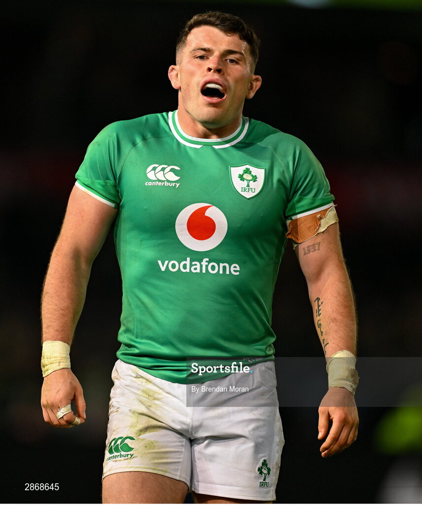 6 July 2024; Calvin Nash of Ireland takes in a breath during the first test between South Africa and Ireland at Loftus Versfeld Stadium in Pretoria, South Africa. Photo by Brendan Moran/Sportsfile