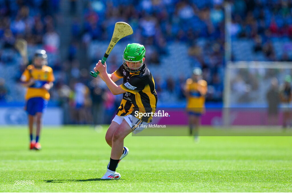 6 July 2024; Donnacha Nolan, Scoil Mhuire, Newtownforbes, Longford, representing Kilkenny during the GAA INTO Cumann na mBunscol Respect Exhibition Go Games at the GAA Hurling All-Ireland Senior Championship semi-final match between Kilkenny and Clare at Croke Park in Dublin. Photo by Ray McManus/Sportsfile