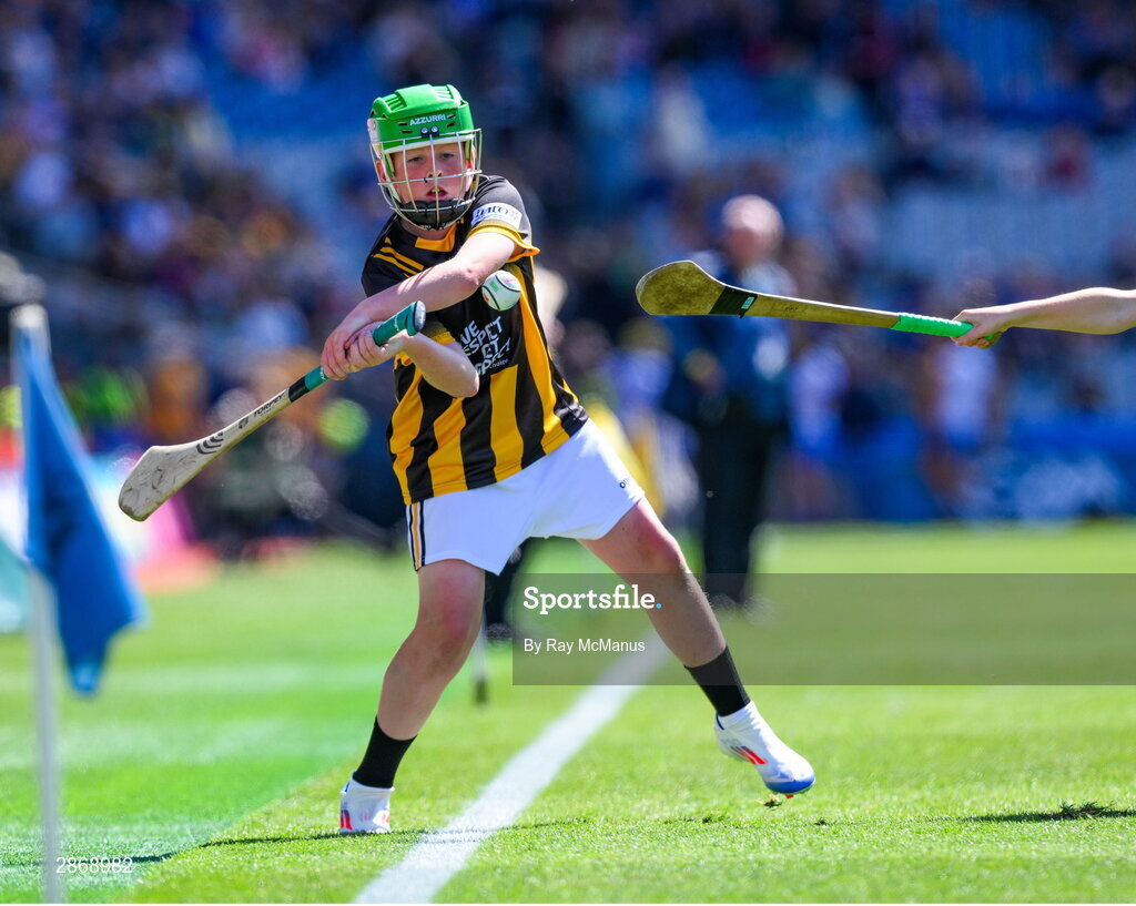 6 July 2024; Donnacha Nolan, Scoil Mhuire, Newtownforbes, Longford, representing Kilkenny during the GAA INTO Cumann na mBunscol Respect Exhibition Go Games at the GAA Hurling All-Ireland Senior Championship semi-final match between Kilkenny and Clare at Croke Park in Dublin. Photo by Ray McManus/Sportsfile