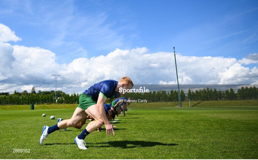 8 July 2024; Gavin Mullin during the Team Ireland Paris 2024 team training for Rugby Sevens ahead of the Paris 2024 Olympic Games at the IRFU Outdoor Pitch on the Sport Ireland Campus in Dublin. Photo by Ramsey Cardy/Sportsfile