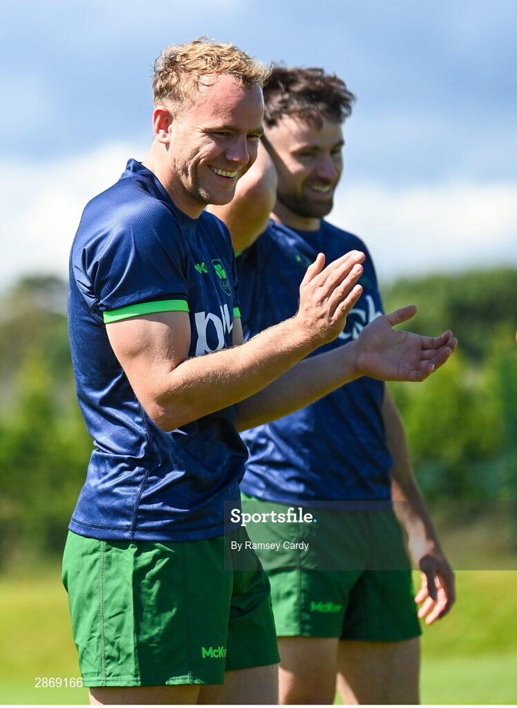 8 July 2024; Niall Comerford during the Team Ireland Paris 2024 team training for Rugby Sevens ahead of the Paris 2024 Olympic Games at the IRFU Outdoor Pitch on the Sport Ireland Campus in Dublin. Photo by Ramsey Cardy/Sportsfile