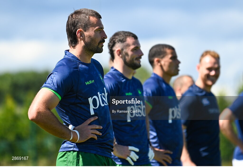 8 July 2024; Harry McNulty during the Team Ireland Paris 2024 team training for Rugby Sevens ahead of the Paris 2024 Olympic Games at the IRFU Outdoor Pitch on the Sport Ireland Campus in Dublin. Photo by Ramsey Cardy/Sportsfile