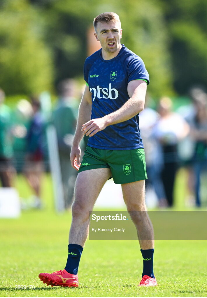 8 July 2024; Terry Kennedy during the Team Ireland Paris 2024 team training for Rugby Sevens ahead of the Paris 2024 Olympic Games at the IRFU Outdoor Pitch on the Sport Ireland Campus in Dublin. Photo by Ramsey Cardy/Sportsfile