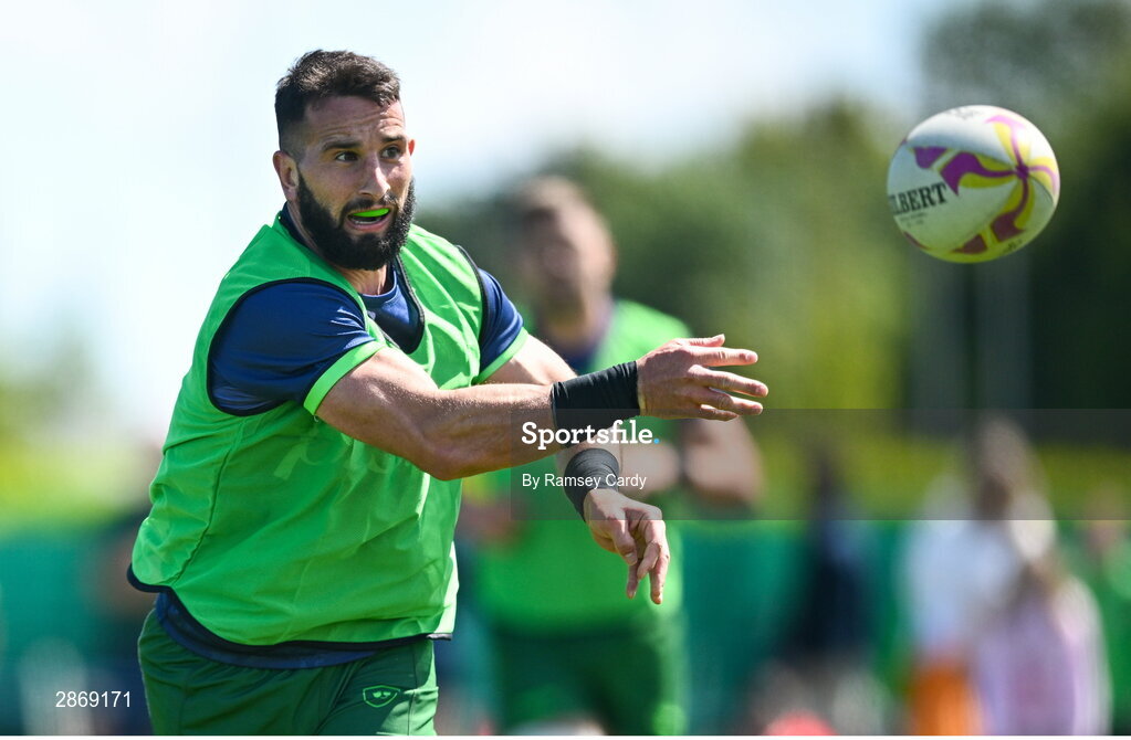 8 July 2024; Mark Roche during the Team Ireland Paris 2024 team training for Rugby Sevens ahead of the Paris 2024 Olympic Games at the IRFU Outdoor Pitch on the Sport Ireland Campus in Dublin. Photo by Ramsey Cardy/Sportsfile