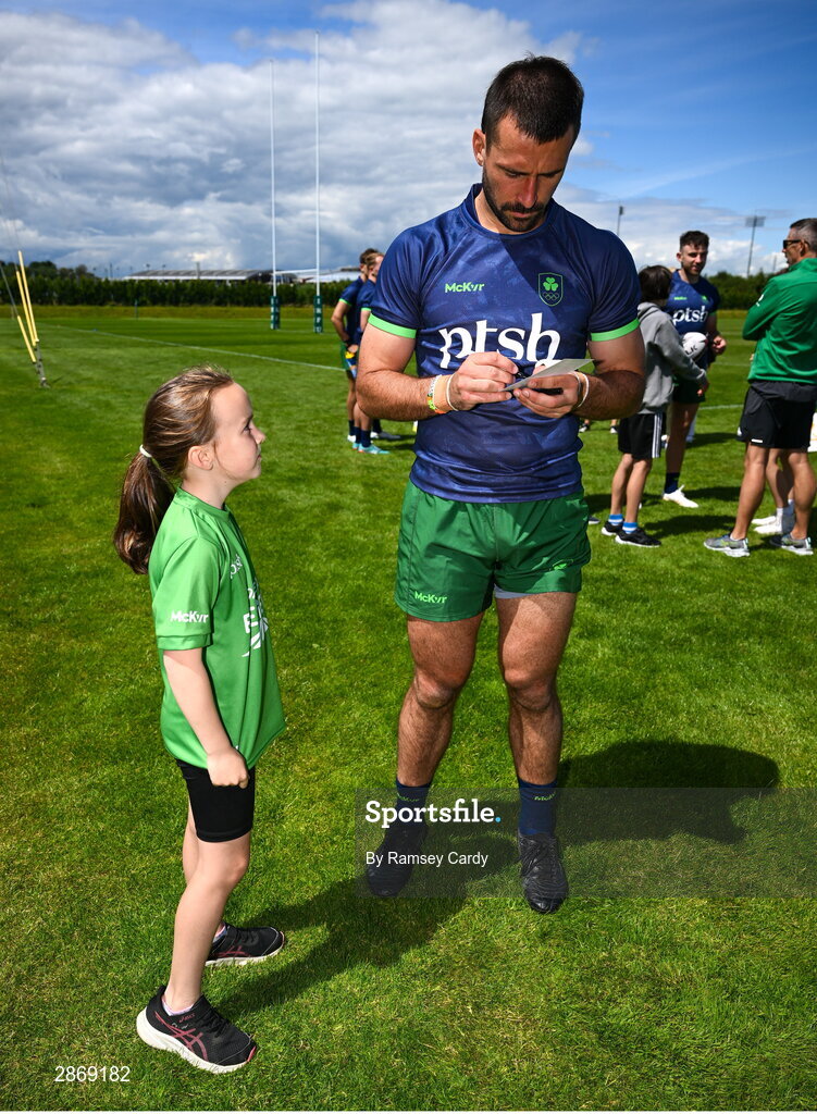 8 July 2024; Harry McNulty during the Team Ireland Paris 2024 team training for Rugby Sevens ahead of the Paris 2024 Olympic Games at the IRFU Outdoor Pitch on the Sport Ireland Campus in Dublin. Photo by Ramsey Cardy/Sportsfile