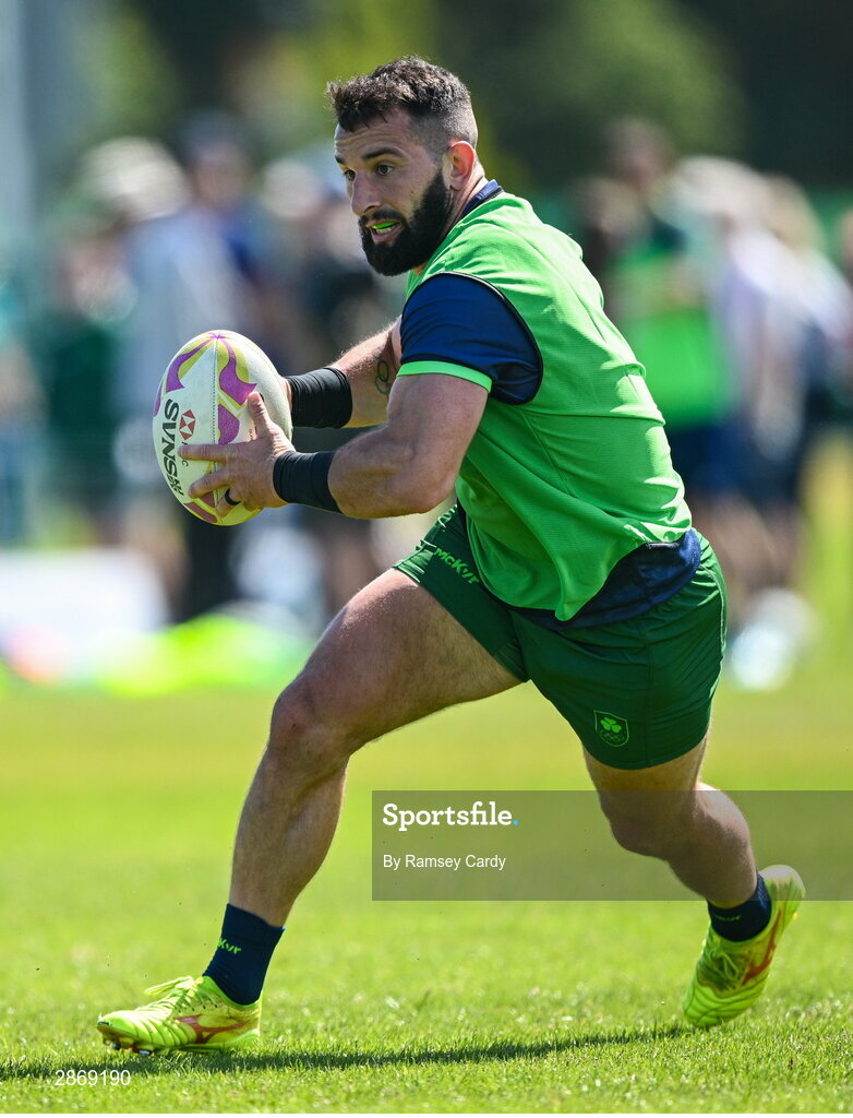 8 July 2024; Mark Roche during the Team Ireland Paris 2024 team training for Rugby Sevens ahead of the Paris 2024 Olympic Games at the IRFU Outdoor Pitch on the Sport Ireland Campus in Dublin. Photo by Ramsey Cardy/Sportsfile