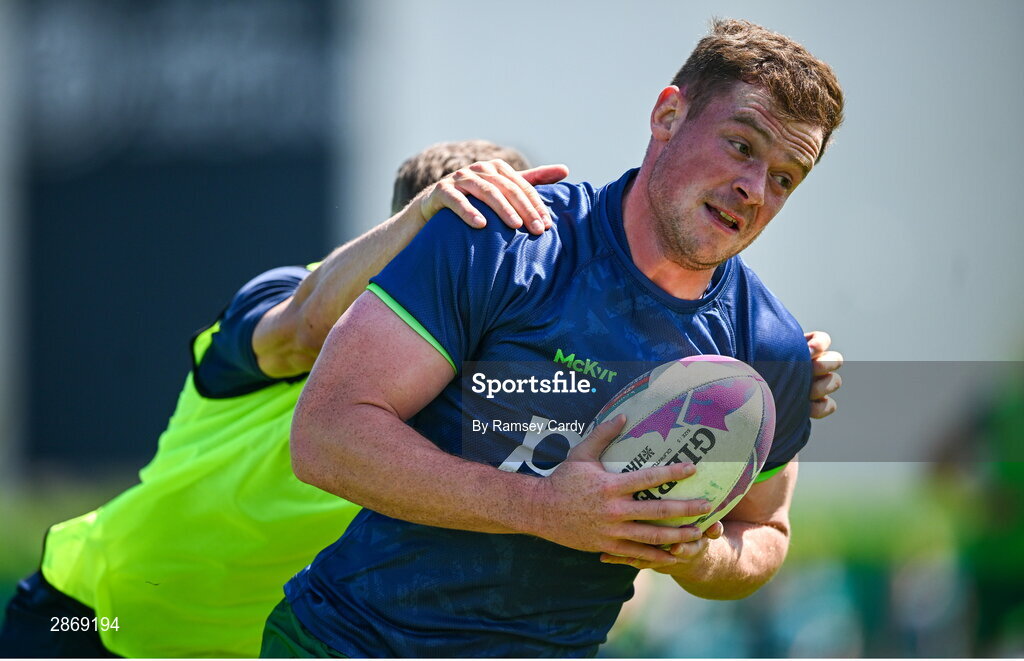 8 July 2024; Zac Ward during the Team Ireland Paris 2024 team training for Rugby Sevens ahead of the Paris 2024 Olympic Games at the IRFU Outdoor Pitch on the Sport Ireland Campus in Dublin. Photo by Ramsey Cardy/Sportsfile