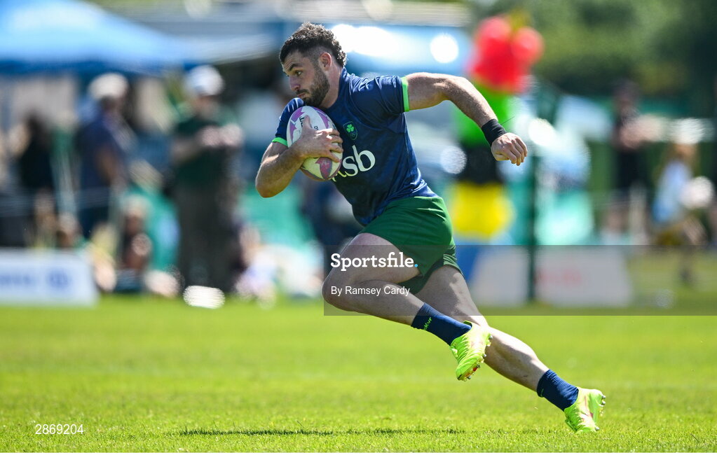 8 July 2024; Andrew Smith during the Team Ireland Paris 2024 team training for Rugby Sevens ahead of the Paris 2024 Olympic Games at the IRFU Outdoor Pitch on the Sport Ireland Campus in Dublin. Photo by Ramsey Cardy/Sportsfile