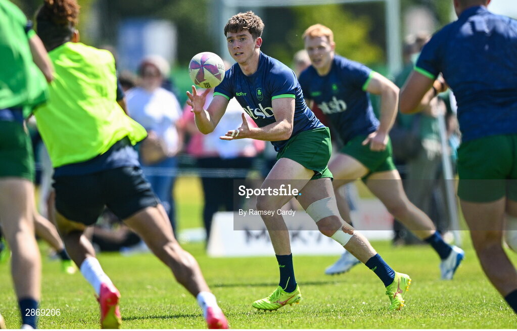 8 July 2024; Sean Cribbin during the Team Ireland Paris 2024 team training for Rugby Sevens ahead of the Paris 2024 Olympic Games at the IRFU Outdoor Pitch on the Sport Ireland Campus in Dublin. Photo by Ramsey Cardy/Sportsfile