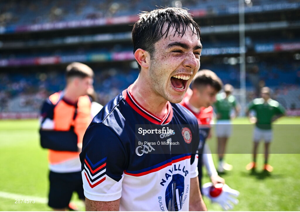 14 July 2024; Ian Kavanagh of New York celebrates after his side's victory in the GAA Football All-Ireland Junior Championship final between London and New York at Croke Park in Dublin. Photo by Piaras Ó Mídheach/Sportsfile