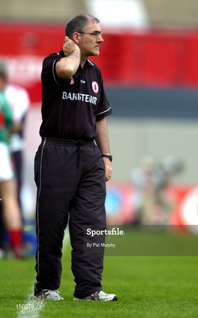 7 August 2004; Mickey Harte, Tyrone manager. Bank of Ireland All-Ireland Senior Football Championship Quarter Final, Mayo v Tyrone, Croke Park, Dublin. Picture credit; Pat Murphy / SPORTSFILE