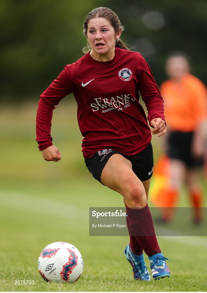 14 July 2024; Mollie Noone of Athenry during the FAI Women's Under 17 Cup final match between Athenry and Killester Donnycarney FC at Mullingar Athletic FC in Gainstown, Westmeath. Photo by Michael P Ryan/Sportsfile