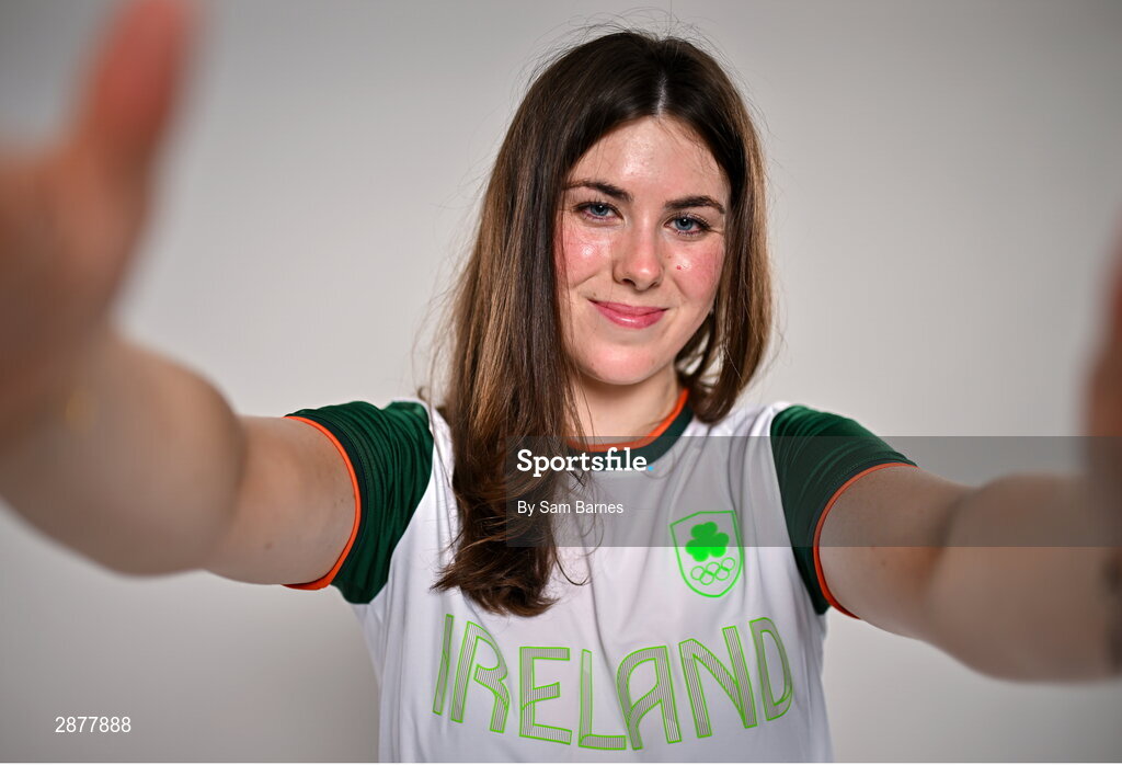 16 July 2024; Michaela Corcoran during the Team Ireland Paris 2024 team announcement for Canoeing at The Crowne Plaza Hotel in Blanchardstown, Dublin. Photo by Sam Barnes/Sportsfile