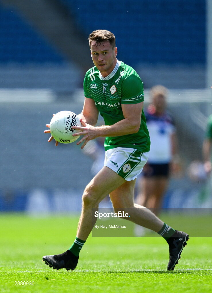14 July 2024; Rhys Lennon of London during the GAA Football All-Ireland Junior Championship final between London and New York at Croke Park in Dublin. Photo by Ray McManus/Sportsfile