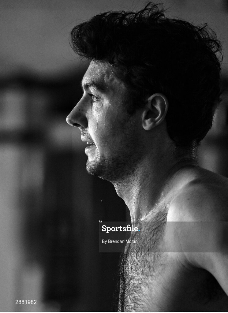 21 October 2023; (EDITOR'S NOTE; Image has been converted to black & white) Team Ireland rower Daire Lynch during a Team Ireland rowing training camp at Vaires Sur Marne in Paris, France. The Nautical Stadium at Vaires-sur-Marne will host the Olympic and Paralympic rowing and canoe-kayak events at the 2024 Paris Olympic Games. Photo by Brendan Moran/Sportsfile