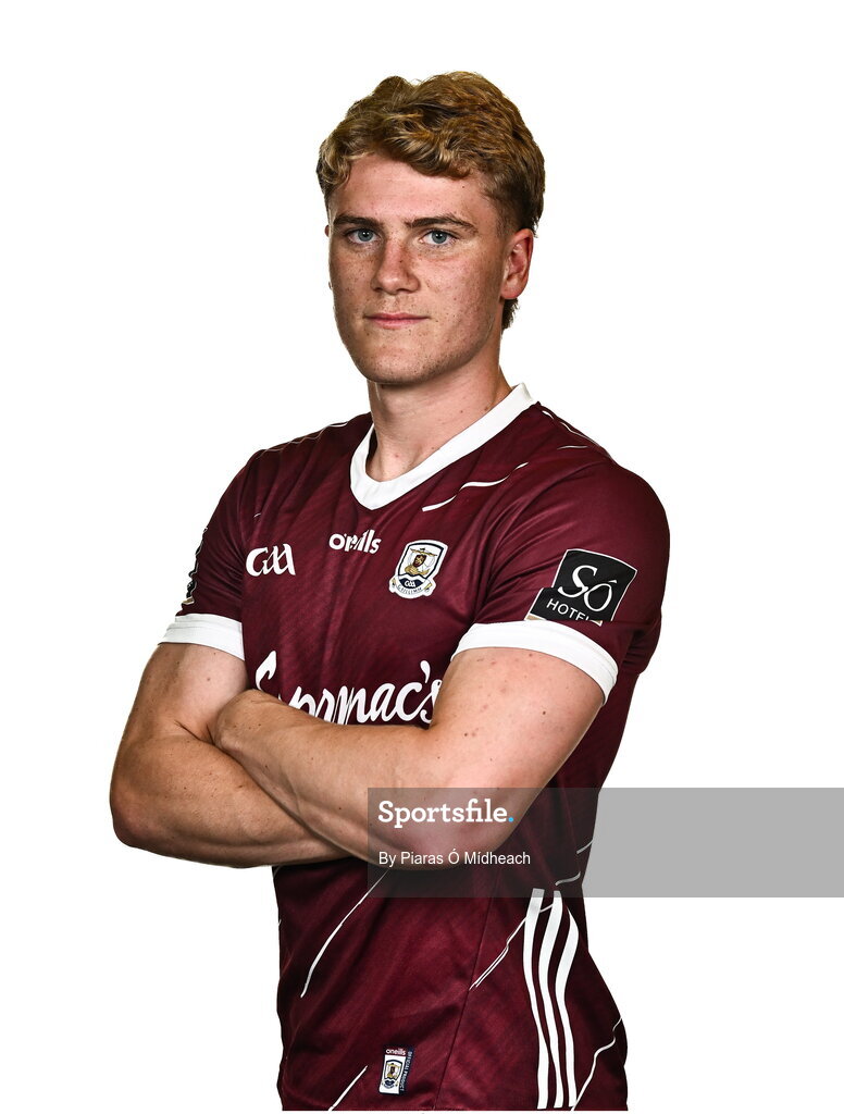 18 July 2024; Sam O'Neill during a Galway football squad portrait session at Pearse Stadium in Galway. Photo by Piaras Ó Mídheach/Sportsfile