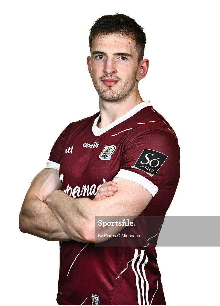 18 July 2024; Cein Darcy during a Galway football squad portrait session at Pearse Stadium in Galway. Photo by Piaras Ó Mídheach/Sportsfile