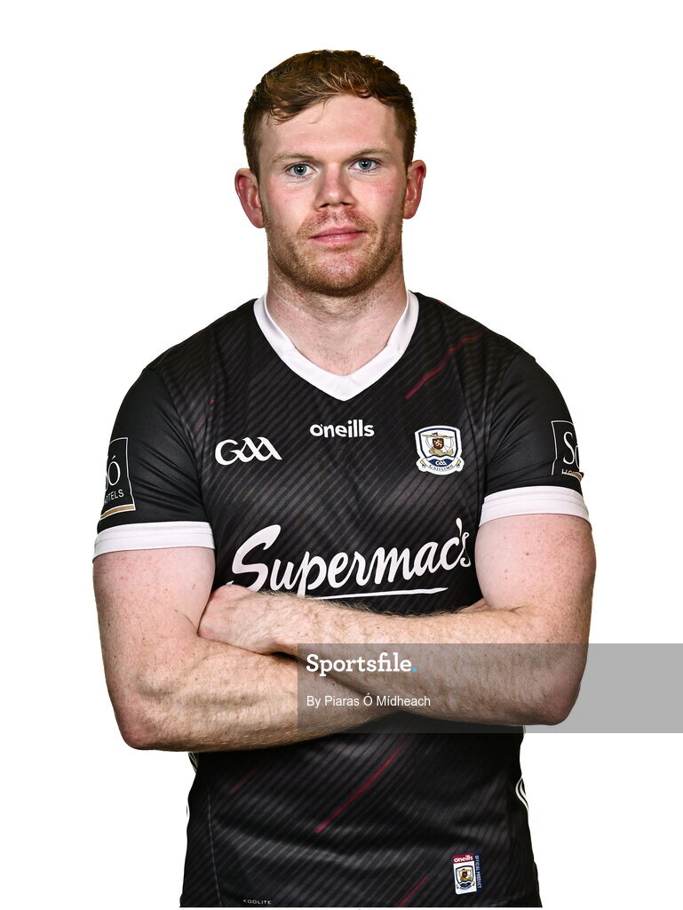 18 July 2024; Goalkeeper Oran Burke during a Galway football squad portrait session at Pearse Stadium in Galway. Photo by Piaras Ó Mídheach/Sportsfile