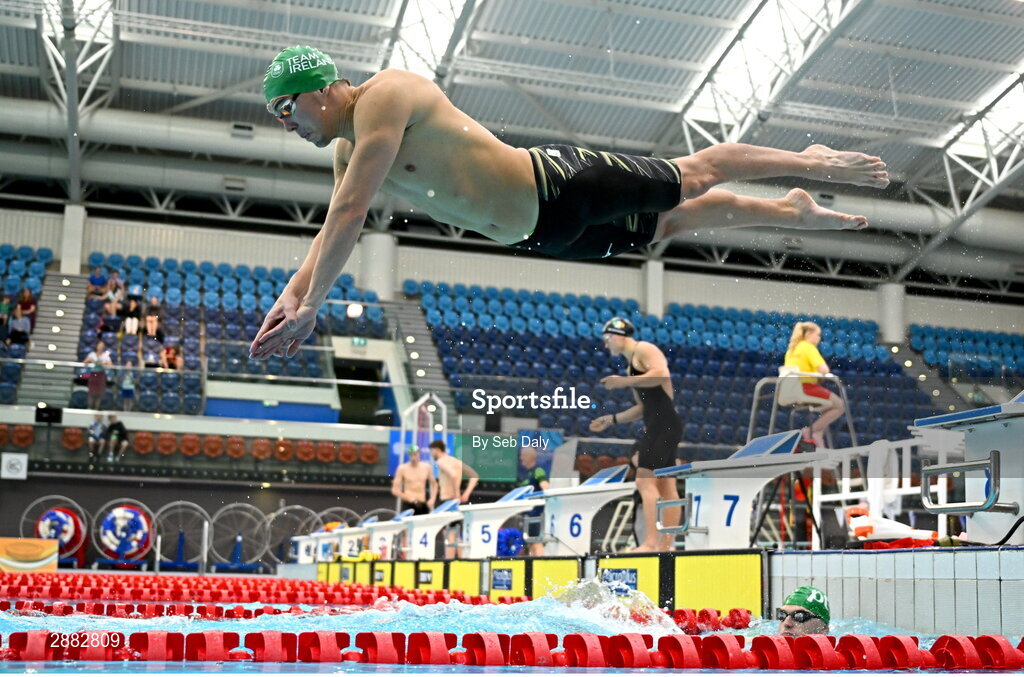 20 July 2024; Darragh Greene during a Team Ireland Paris 2024 Aquatics team training session at the National Aquatic Centre on the Sport Ireland Campus in Dublin. Photo by Seb Daly/Sportsfile