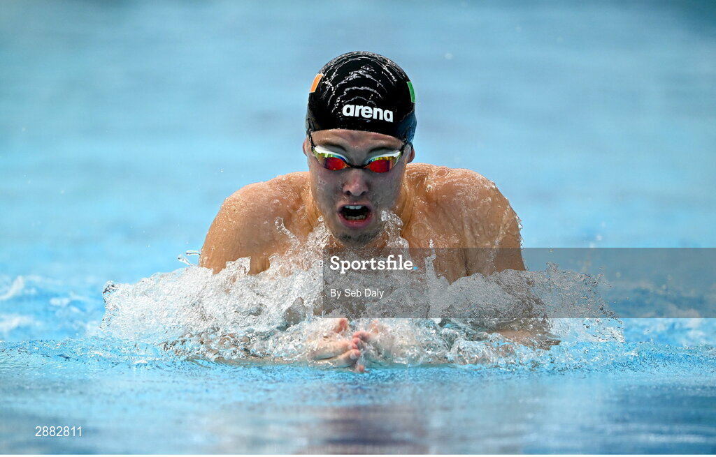 20 July 2024; Darragh Greene during a Team Ireland Paris 2024 Aquatics team training session at the National Aquatic Centre on the Sport Ireland Campus in Dublin. Photo by Seb Daly/Sportsfile