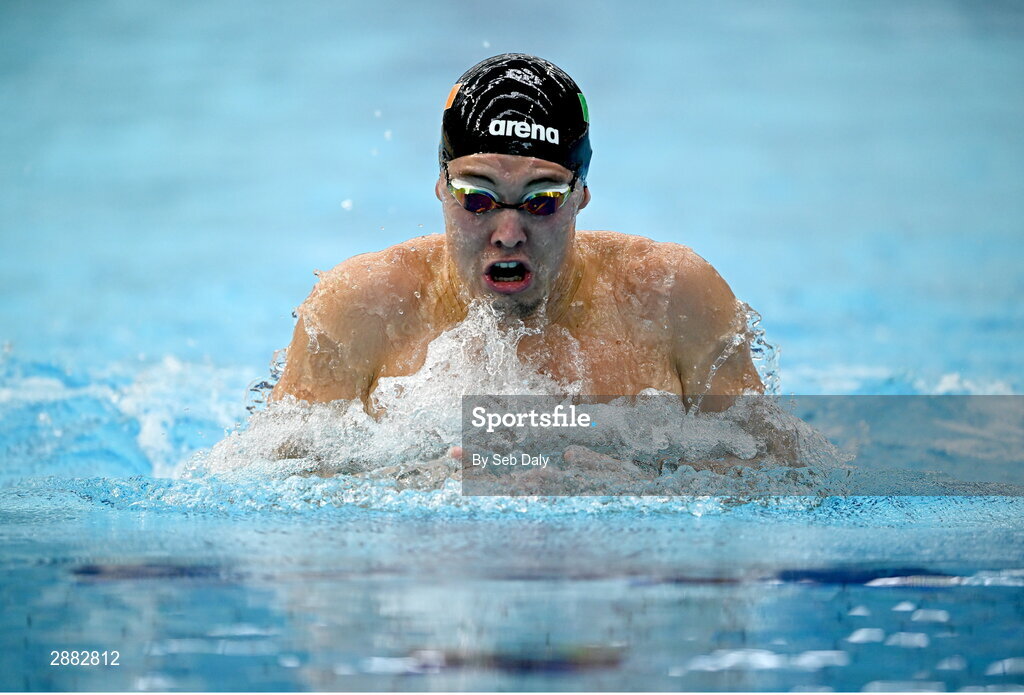 20 July 2024; Darragh Greene during a Team Ireland Paris 2024 Aquatics team training session at the National Aquatic Centre on the Sport Ireland Campus in Dublin. Photo by Seb Daly/Sportsfile