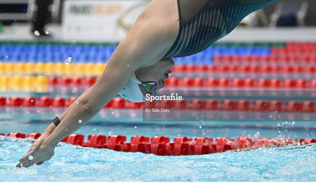 20 July 2024; Victoria Catterson during a Team Ireland Paris 2024 Aquatics team training session at the National Aquatic Centre on the Sport Ireland Campus in Dublin. Photo by Seb Daly/Sportsfile
