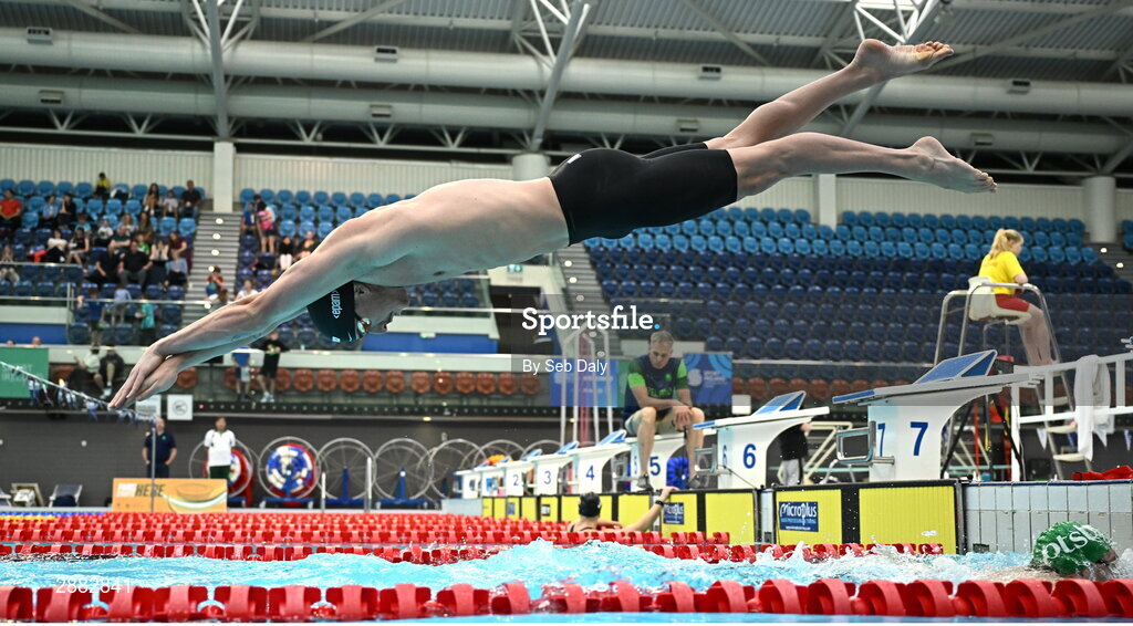 20 July 2024; Max McCusker during a Team Ireland Paris 2024 Aquatics team training session at the National Aquatic Centre on the Sport Ireland Campus in Dublin. Photo by Seb Daly/Sportsfile