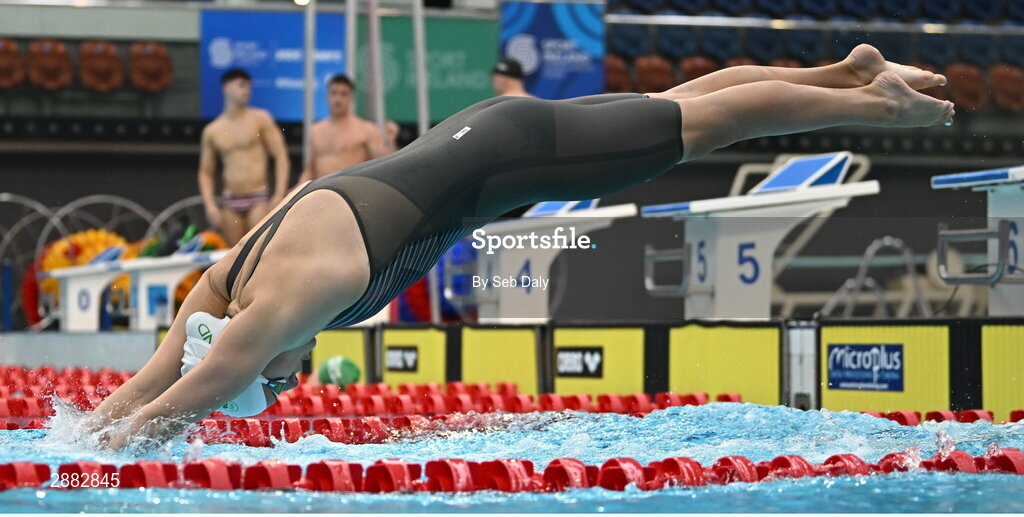 20 July 2024; Victoria Catterson during a Team Ireland Paris 2024 Aquatics team training session at the National Aquatic Centre on the Sport Ireland Campus in Dublin. Photo by Seb Daly/Sportsfile