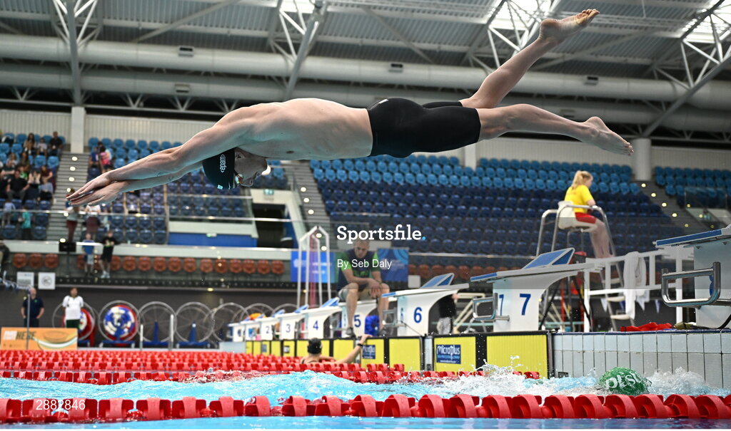 20 July 2024; Max McCusker during a Team Ireland Paris 2024 Aquatics team training session at the National Aquatic Centre on the Sport Ireland Campus in Dublin. Photo by Seb Daly/Sportsfile