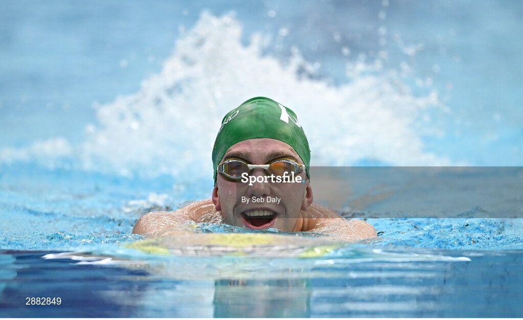 20 July 2024; Daniel Wiffen during a Team Ireland Paris 2024 Aquatics team training session at the National Aquatic Centre on the Sport Ireland Campus in Dublin. Photo by Seb Daly/Sportsfile
