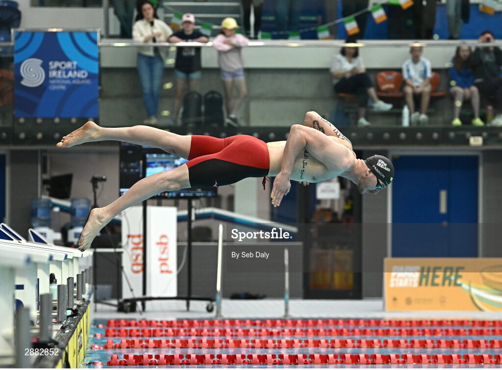 20 July 2024; Tom Fannon during a Team Ireland Paris 2024 Aquatics team training session at the National Aquatic Centre on the Sport Ireland Campus in Dublin. Photo by Seb Daly/Sportsfile