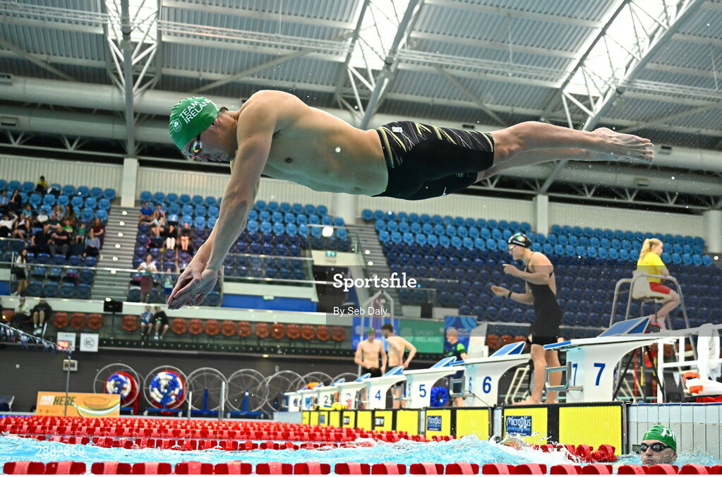 20 July 2024; Darragh Greene during a Team Ireland Paris 2024 Aquatics team training session at the National Aquatic Centre on the Sport Ireland Campus in Dublin. Photo by Seb Daly/Sportsfile