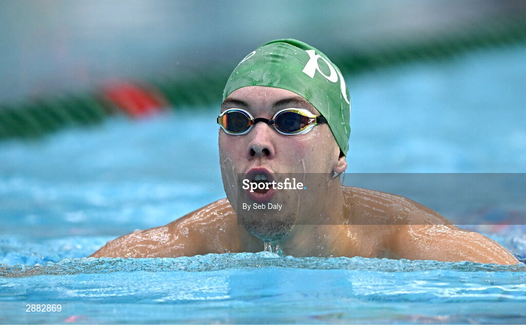 20 July 2024; Darragh Greene during a Team Ireland Paris 2024 Aquatics team training session at the National Aquatic Centre on the Sport Ireland Campus in Dublin. Photo by Seb Daly/Sportsfile