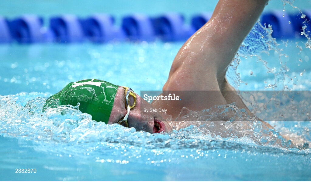 20 July 2024; Daniel Wiffen during a Team Ireland Paris 2024 Aquatics team training session at the National Aquatic Centre on the Sport Ireland Campus in Dublin. Photo by Seb Daly/Sportsfile