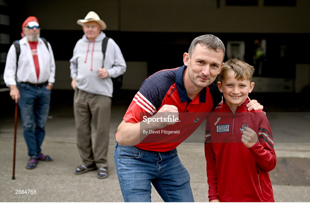 21 July 2024; Cork supporters Paul and Danny Murphy before the GAA Hurling All-Ireland Senior Championship Final between Clare and Cork at Croke Park in Dublin. Photo by David Fitzgerald/Sportsfile