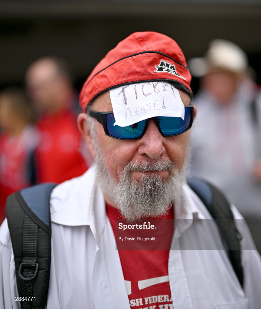 21 July 2024; Cork supporter Benji Halahan from Mallow, Cork, before the GAA Hurling All-Ireland Senior Championship Final between Clare and Cork at Croke Park in Dublin. Photo by David Fitzgerald/Sportsfile