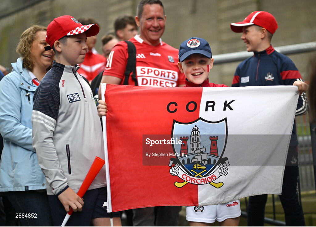 21 July 2024; Cork supporters before the GAA Hurling All-Ireland Senior Championship Final between Clare and Cork at Croke Park in Dublin. Photo by Stephen McCarthy/Sportsfile