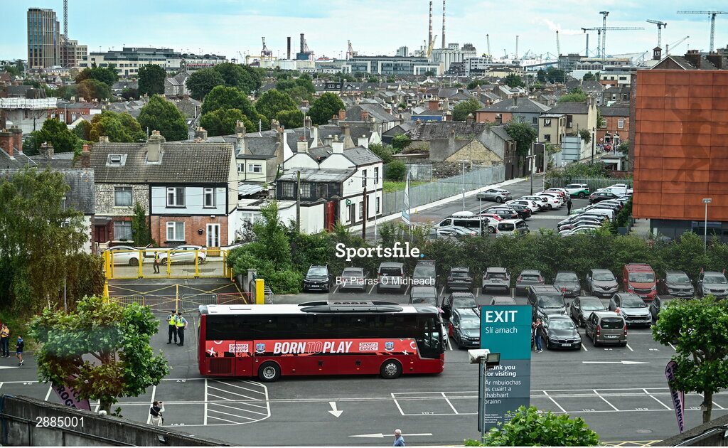 21 July 2024; The Cork bus makes it's way to the players' tunnel before the GAA Hurling All-Ireland Senior Championship Final between Clare and Cork at Croke Park in Dublin. Photo by Piaras Ó Mídheach/Sportsfile