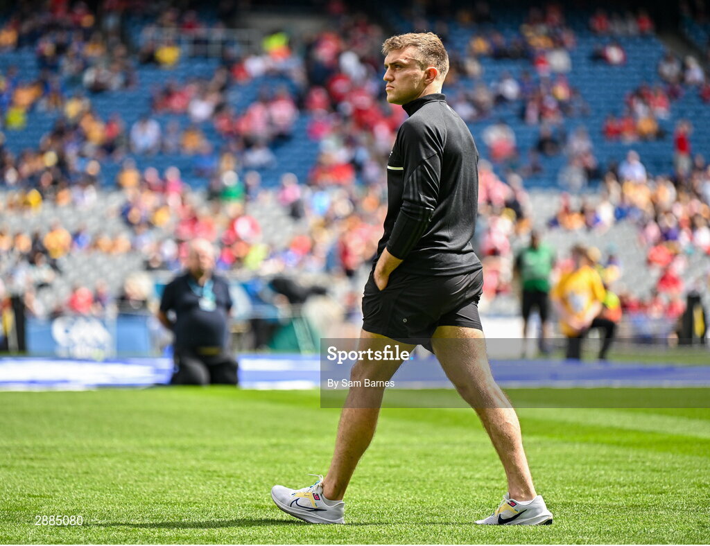 21 July 2024; Shane O'Donnell of Clare walks the pitch before the GAA Hurling All-Ireland Senior Championship Final between Clare and Cork at Croke Park in Dublin. Photo by Sam Barnes/Sportsfile