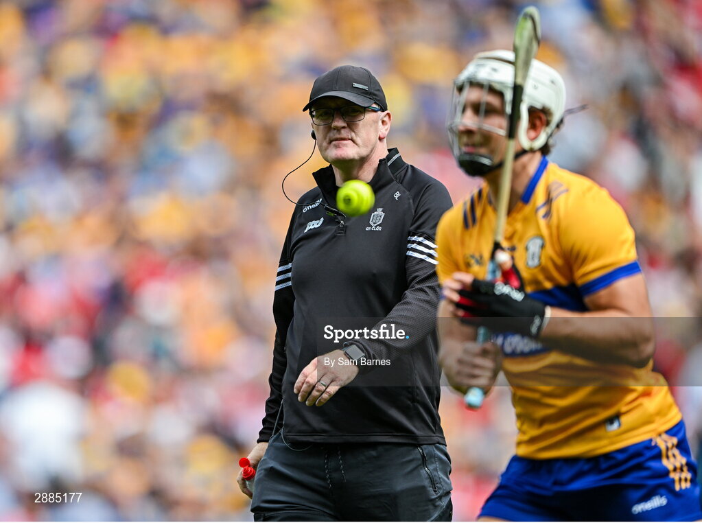 21 July 2024; Clare manager Brian Lohan during the GAA Hurling All-Ireland Senior Championship Final between Clare and Cork at Croke Park in Dublin. Photo by Sam Barnes/Sportsfile